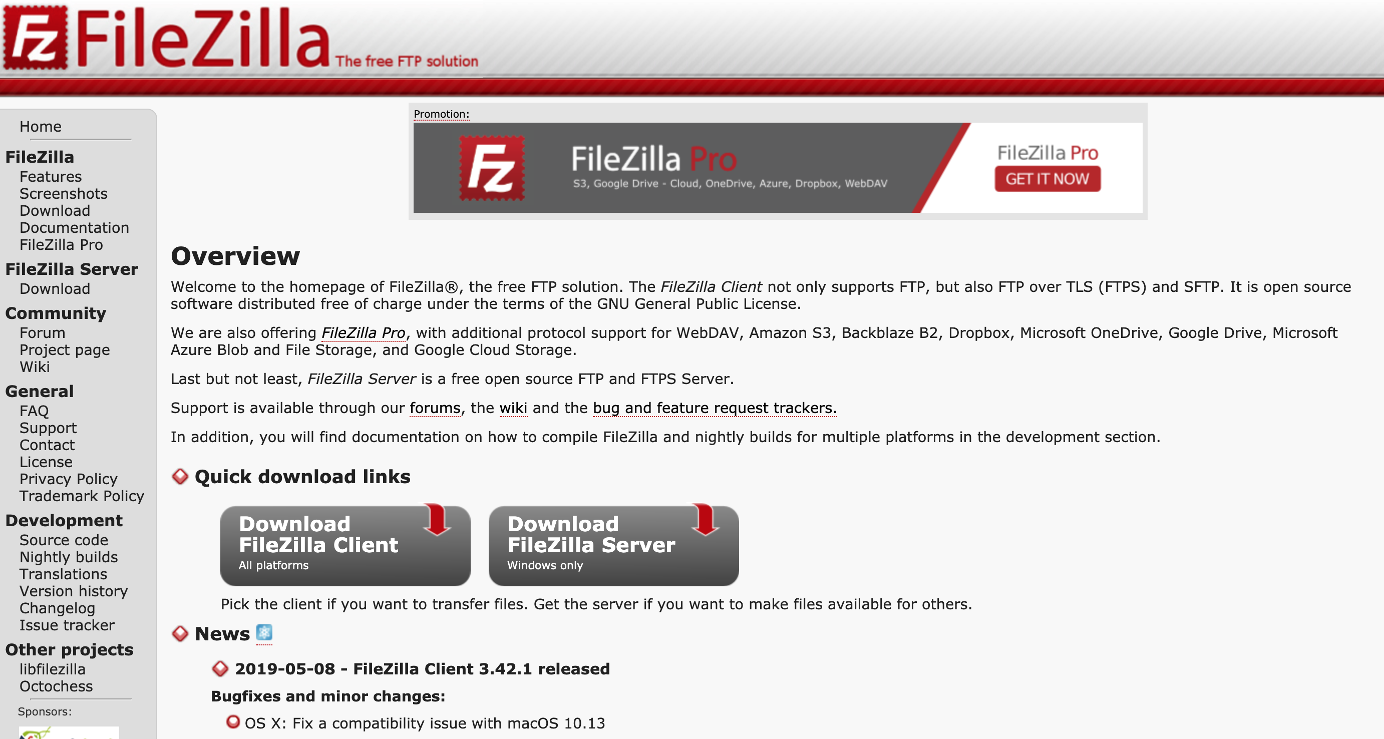 FileZilla main